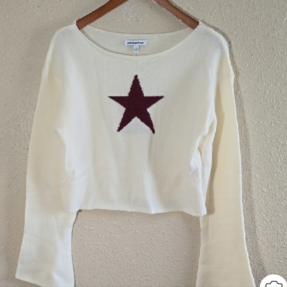Pretty Garbage White/ Cream Star Sweater - Picture 7 of 7